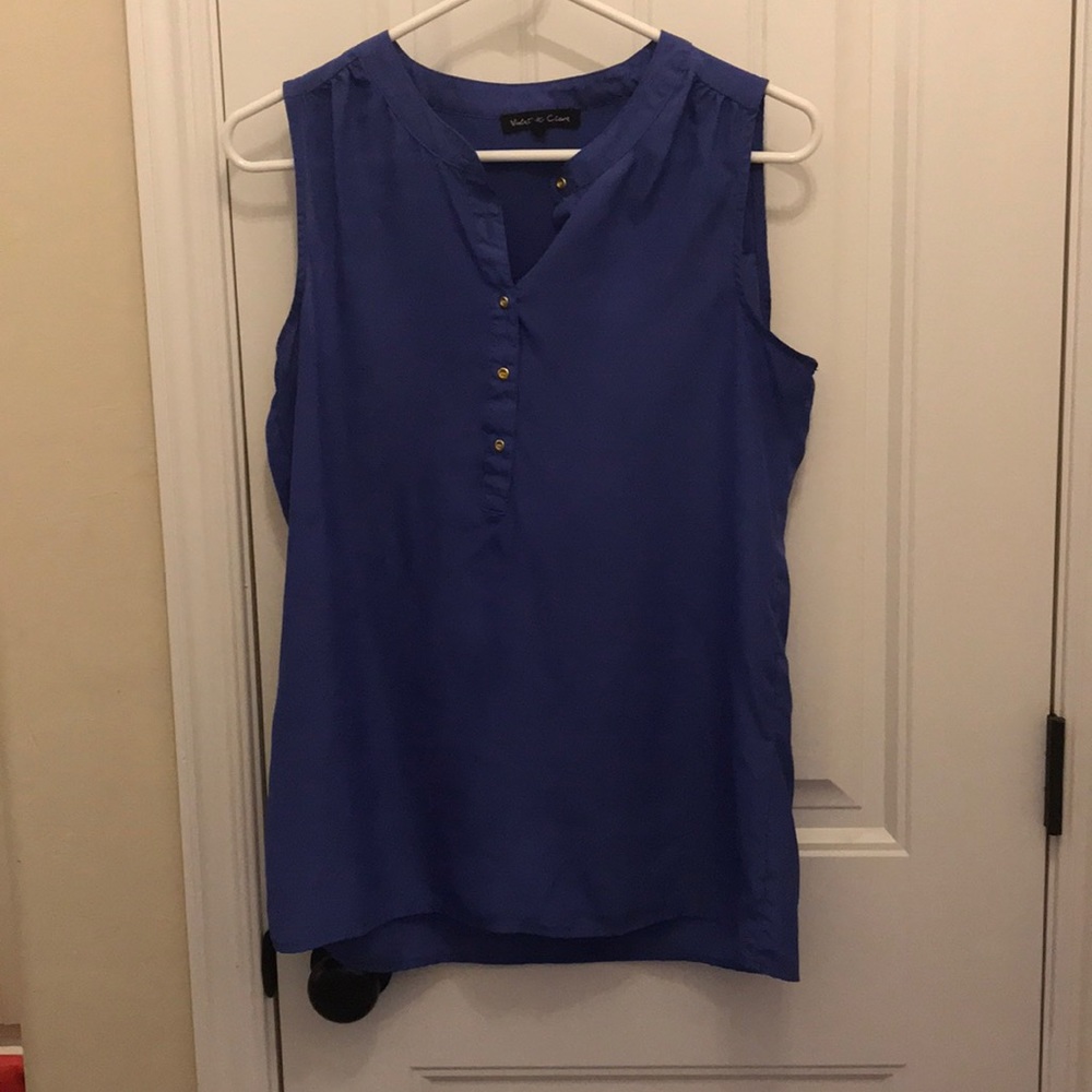 Blue/purple sleeveless blouse
